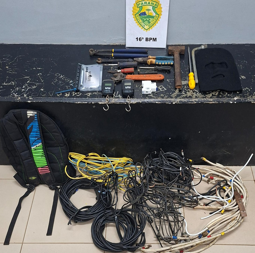 Furto de fios termina em prisão em Guarapuava: Polícia encontra quase 150 quilos de cobre