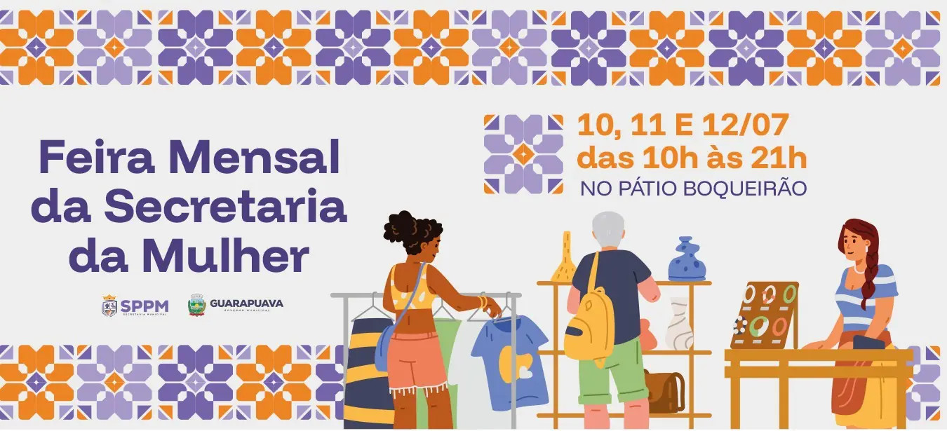 Feira da Secretaria da Mulher movimenta o Pátio Boqueirão com artesanato, gastronomia e empreendedorismo neste fim de semana