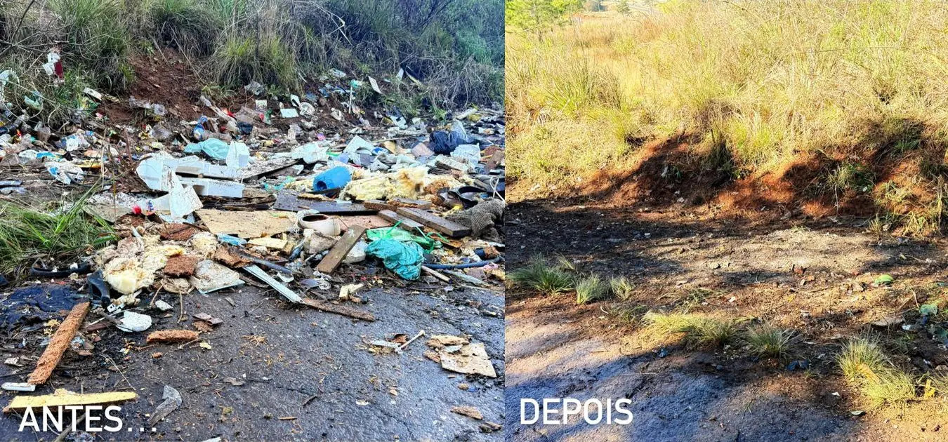 SURG retira mais de cinco toneladas de lixo na estrada  antiga da BR-277